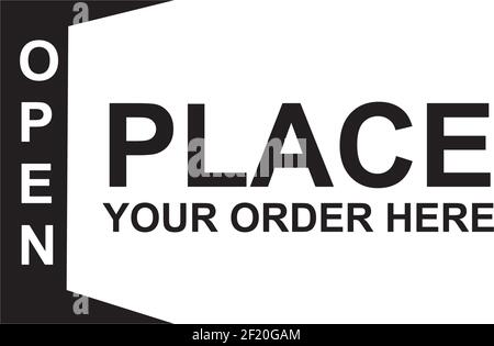 Open door logo with text place your order design template Stock Vector