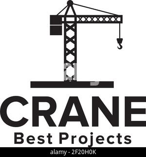 Crane industry logo design vector template Stock Vector