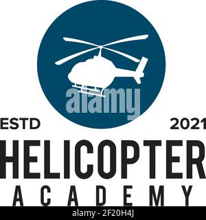 Helicopter training academy logo design template Stock Vector