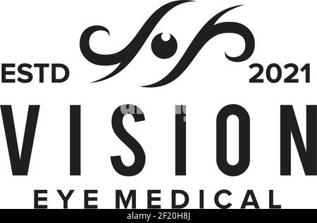 Simple vintage eye logo design vector template Stock Vector
