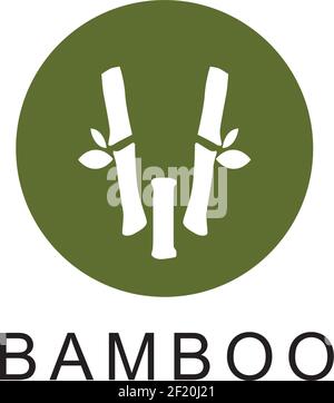 Bamboo tree logo design vector template Stock Vector