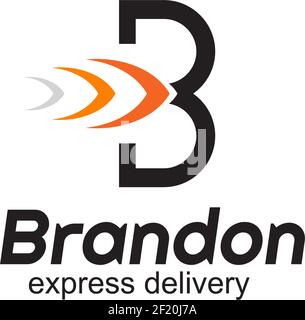 B logo design for express expedition company vector template Stock Vector