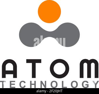 Atom technology logo design vector template Stock Vector