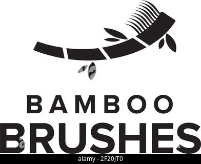 Bamboo teeth brush logo design vector template Stock Vector