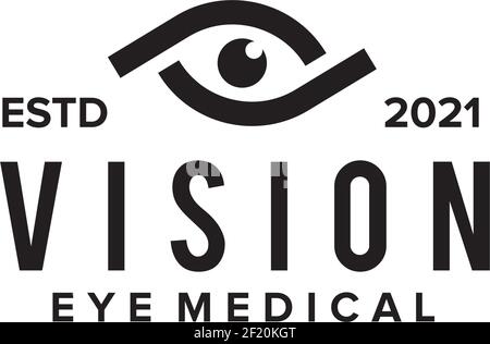 Simple vintage eye logo design vector template Stock Vector