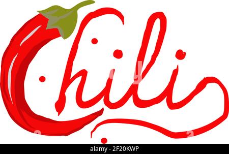 Red chili text logo design vector template Stock Vector
