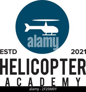 Helicopter training academy logo design template Stock Vector