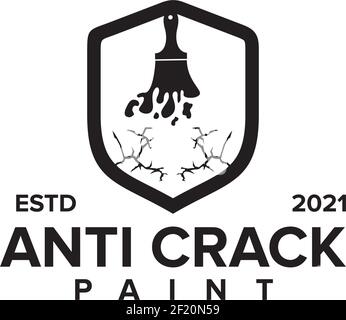 Anti crack paint logo design vector template Stock Vector