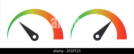 Speedometer goods gauge rating meters set. Credit score indicators. Level indicator, credit loan scoring manometer Stock Vector