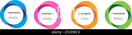 Blue, pink, orange, green color infographic circle process set of 4. template for presentation. Creative concept for infographic. Stock Vector