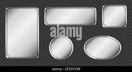 https://l450v.alamy.com/450v/2f20y2w/steel-or-silver-plates-name-plaques-empty-mockup-metal-grey-identification-tags-or-badges-round-oval-and-rectangular-frame-for-nameplate-isolated-on-transparent-background-realistic-3d-vector-set-2f20y2w.jpg