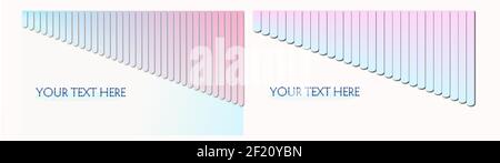 Vertical thick line papercut design abstract soothing cute gradient background Stock Vector