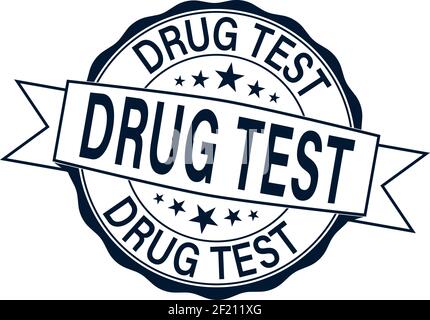 DRUGS TEST stamp seal with grunge style. Seal shape is a rounded rectangle with frame Stock Vector