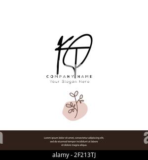 K P KP Initial letter handwriting and signature logo. Beauty vector initial logo .Fashion, boutique, floral and botanical Stock Vector