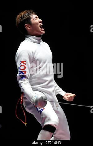 Sangyoung Park of South Korea wins Gold Medal in Fencing Men's Epee during the Olympic Games RIO 2016, Fencing, on August 9, 2016, in Rio, Brazil - Photo Jean-Marie Hervio / KMSP / DPPI Stock Photo