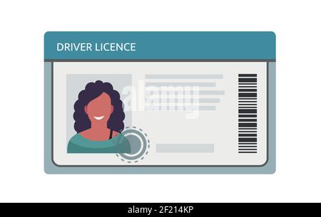 Driver licence icon. Driver id card vector license. Driver identity photo. Stock Vector