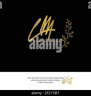 L M LM Initial letter handwriting and signature logo. Beauty vector initial logo .Fashion, boutique, floral and botanical Stock Vector