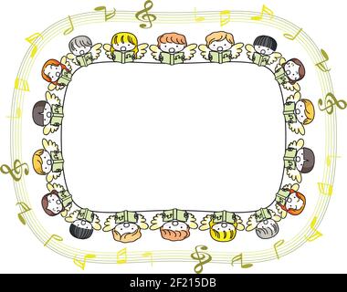 vector Vector illustration cartoon angel frame background Stock Vector