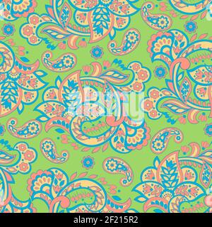 Paisley Floral oriental ethnic Pattern. Seamless Vector Ornament. Damask fabric patterns. Stock Vector