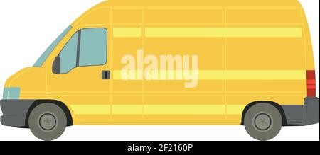 Large yellow van on a white background - Vector illustration Stock ...