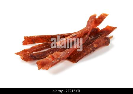 Sliced salted dried fish isolated on white background Stock Photo