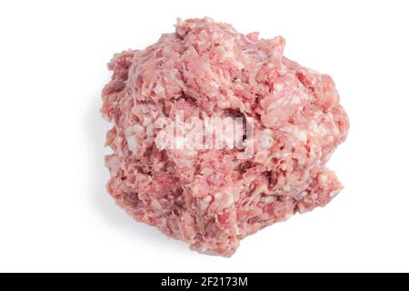 Piece of minced meat isolated on white background Stock Photo
