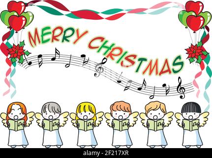 vector Vector illustration cartoon angel frame background Stock Vector