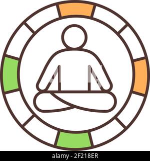 Meditation practice RGB color icon Stock Vector