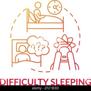 Difficulty sleeping concept icon Stock Vector