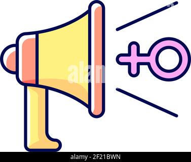 Feminist advocacy RGB color icon Stock Vector
