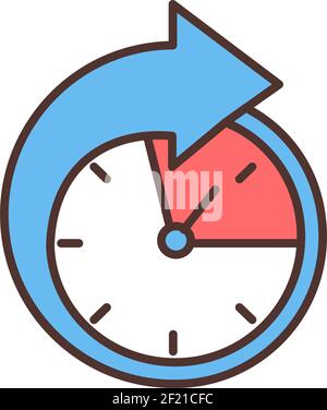 Part-time employment RGB color icon Stock Vector