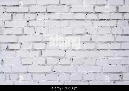 White painted brick wall texture. Abstract brickwall textured background Stock Photo