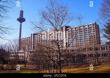 FRANKFURT, GERMANY - Mar 07, 2021: The Deutsche Bundesbank was the central bank of the Deutsche Mark and still influential for the euro. The televisio Stock Photo