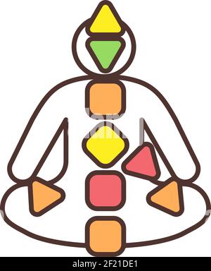 Human design chart RGB color icon Stock Vector
