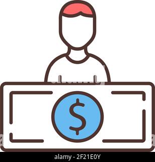 Wage RGB color icon Stock Vector