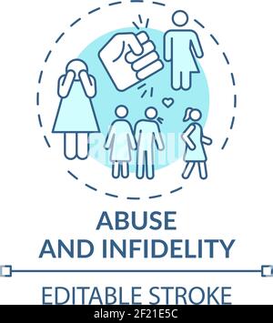 Abuse and infidelity concept icon Stock Vector