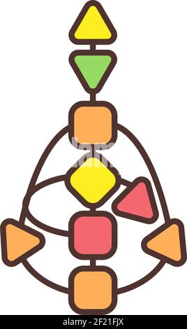 Energy centers in body RGB color icon Stock Vector