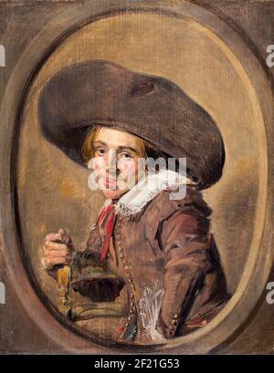 A Young Man in a Large Hat, portrait painting by Frans Hals, 1626-1629 Stock Photo