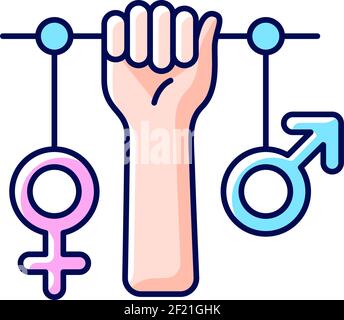 Feminism RGB color icon Stock Vector