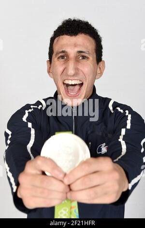 French Silver Medalist In Boxing 60 Kg Sofiane Oumiha Poses At Club french-silver-medalist-in-boxing-60-kg-sofiane-oumiha-poses-at-club