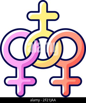 Women community RGB color icon Stock Vector