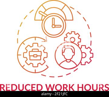 Reduced work hours concept icon Stock Vector