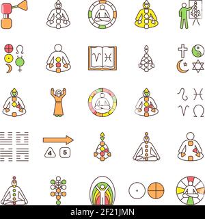 Human design RGB color icons set Stock Vector