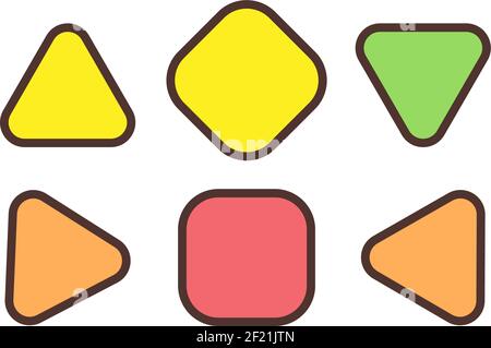 Human design energy centers RGB color icon Stock Vector