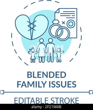 Blended family issues concept icon Stock Vector