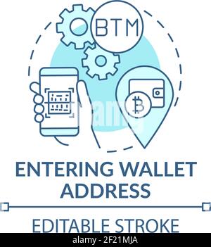 Entering wallet address concept icon Stock Vector