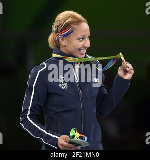 France's Estelle Mossely wins the gold medal in 57kg category during the Olympic Games RIO 2016, Boxing, on August 19, 2016, in Rio, Brazil - Photo Philippe Millereau / KMSP / DPPI Stock Photo