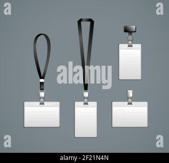 Lanyard, retractor end badge templates Vector Illustration Stock Vector