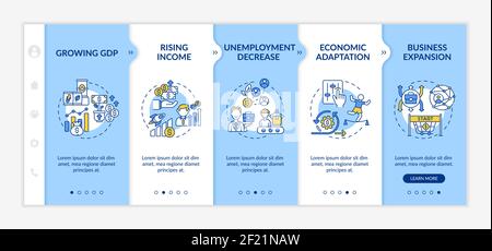 Economic adaptation and adjustment to conditions onboarding vector template Stock Vector