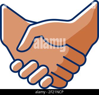 Handshake RGB color icon Stock Vector